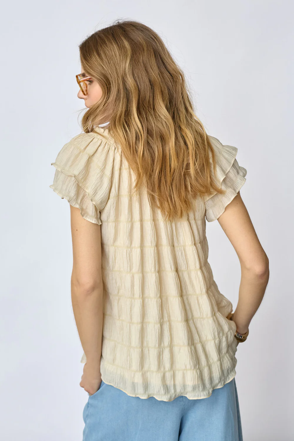 Michacc Sunrise Top | Bisquit | Skjorte fra Co'Couture - Image 6