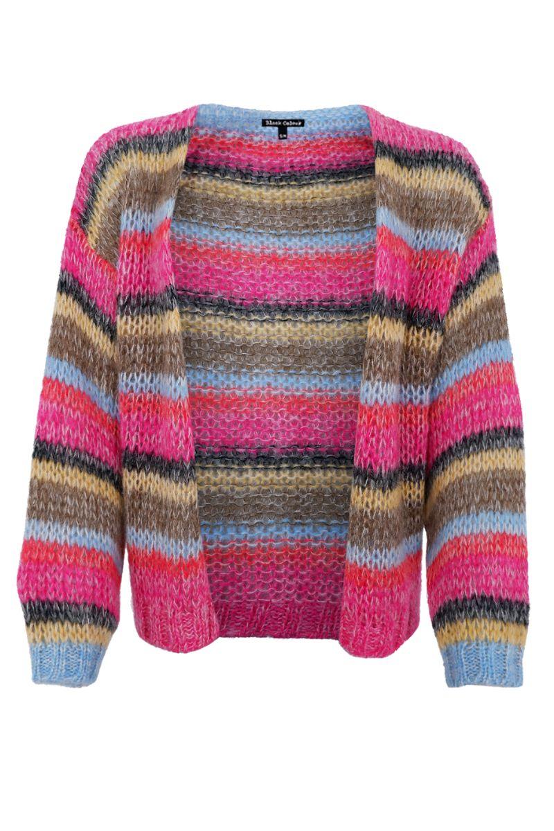 Milly Knit Cardigan | Red Multi | Strik fra Black Colour - Image 2