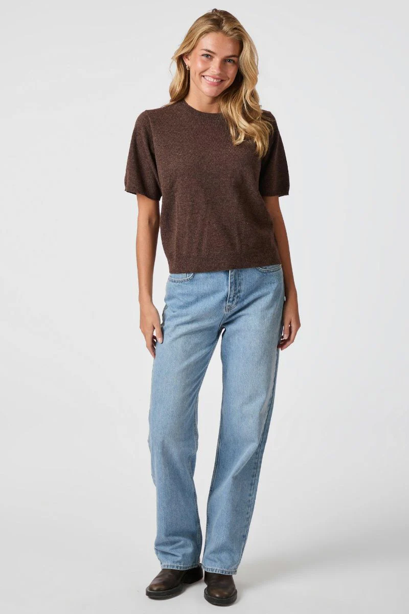 Missy Knit Tee 161927 | Brown Melange | Knitwear fra Neo Noir - Image 5