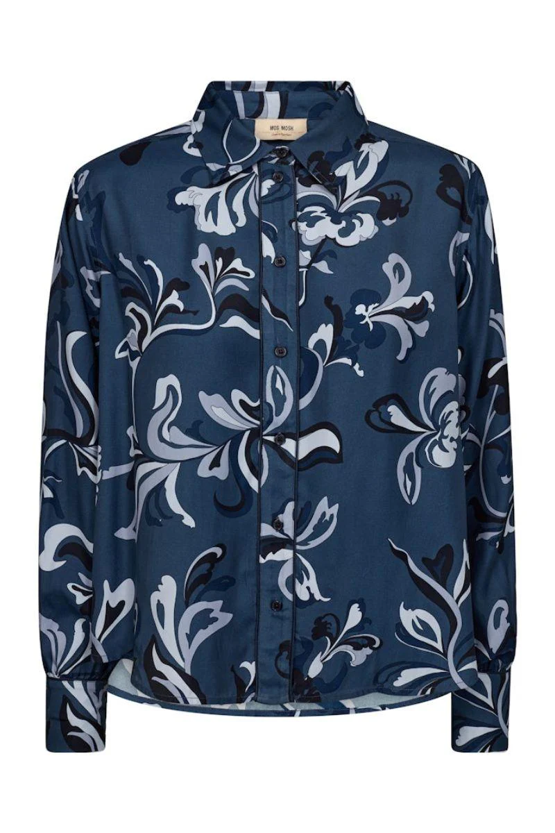 Abina Serve Shirt | Ensign Blue | Skjorte fra Mos Mosh - Image 2