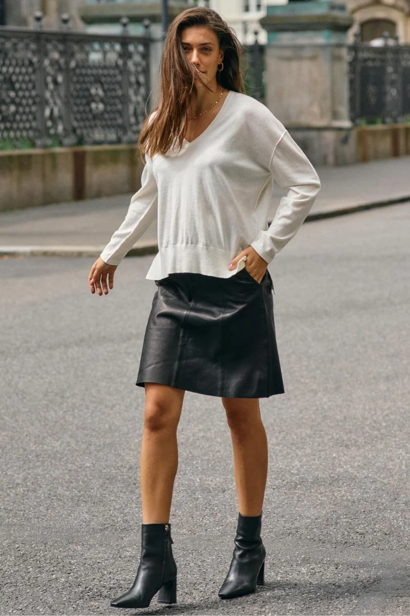 Adalyn Leather Skirt | Black | Nederdel fra Mos Mosh - Image 3