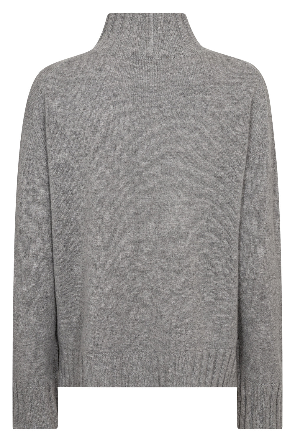 Aima Cashmere Highneck Knit | Grey Melange | Strik fra Mos Mosh - Image 4