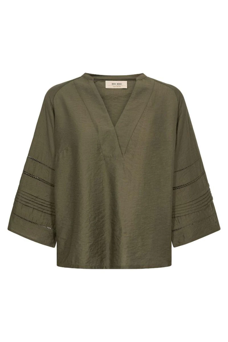 Aleysa Nila Blouse | Olive Night | Bluse fra Mos Mosh - Image 2