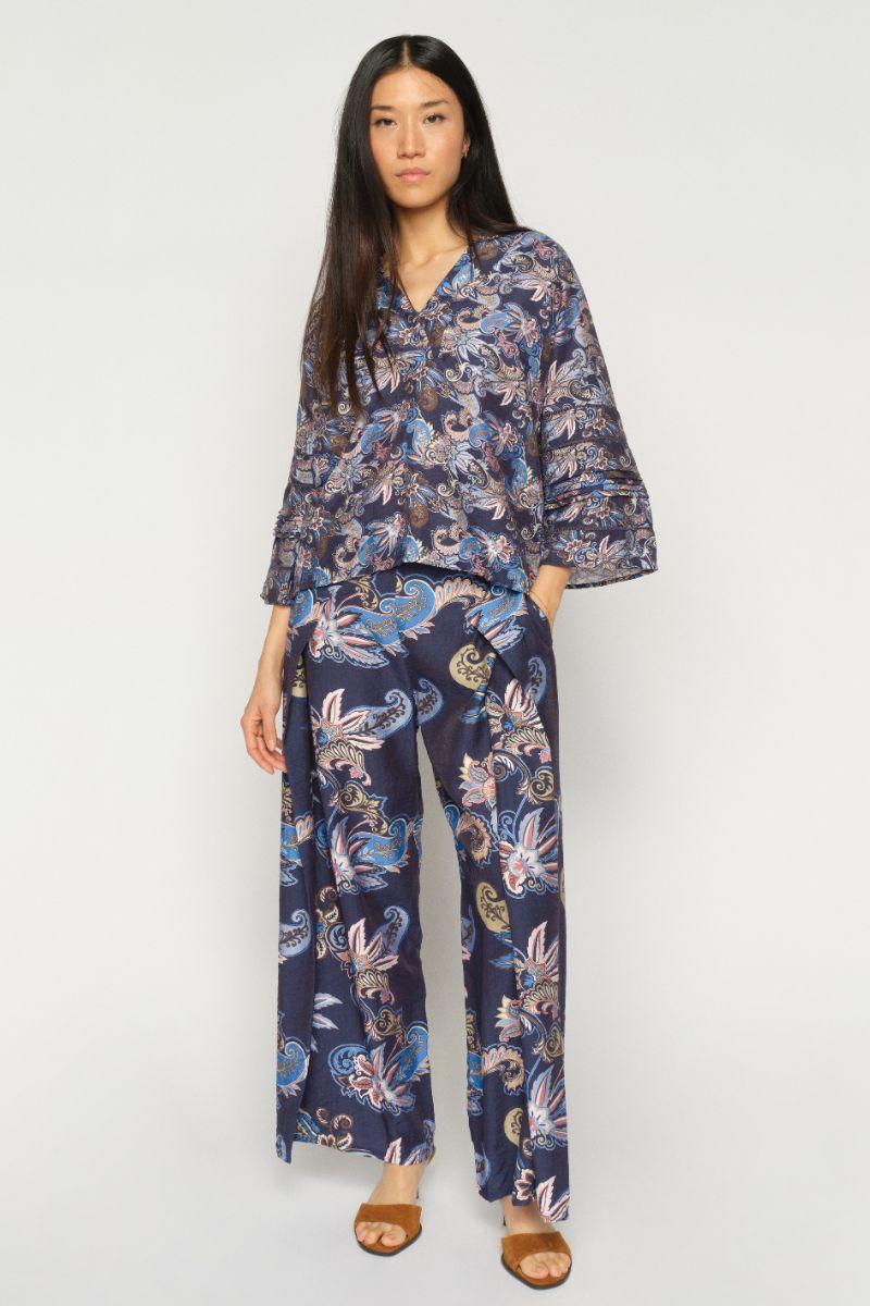 Aleysa Paisley Blouse | Crown Blue | Bluse fra Mos Mosh - Image 5