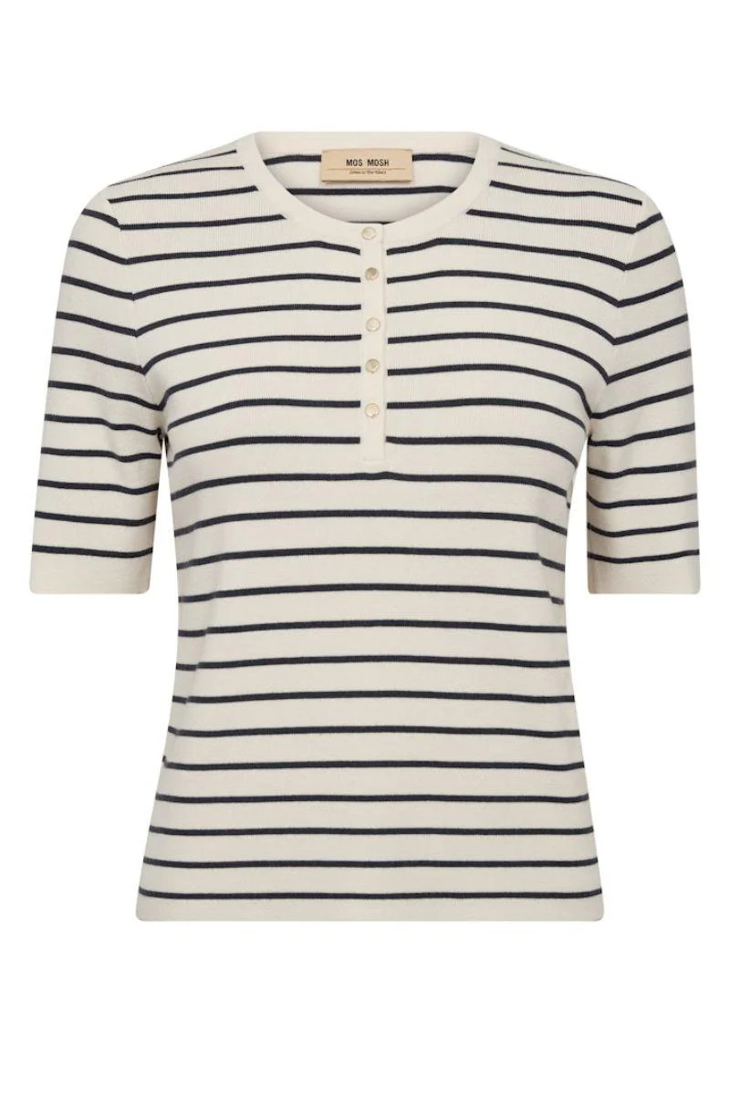 Aliz Caliz Stripe SS Knit | India ink | Strik fra Mos Mosh - Image 2