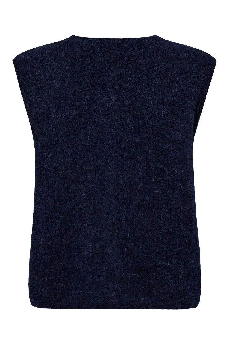 Almine Thora Knit Vest | Maritime Blue | Vest fra Mos Mosh - Image 4