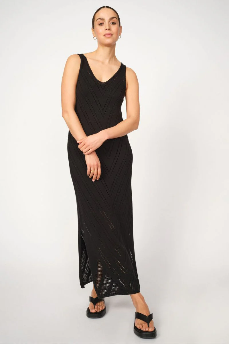Alvana Knit Dress | Black | Kjole fra Mos Mosh - Image 3