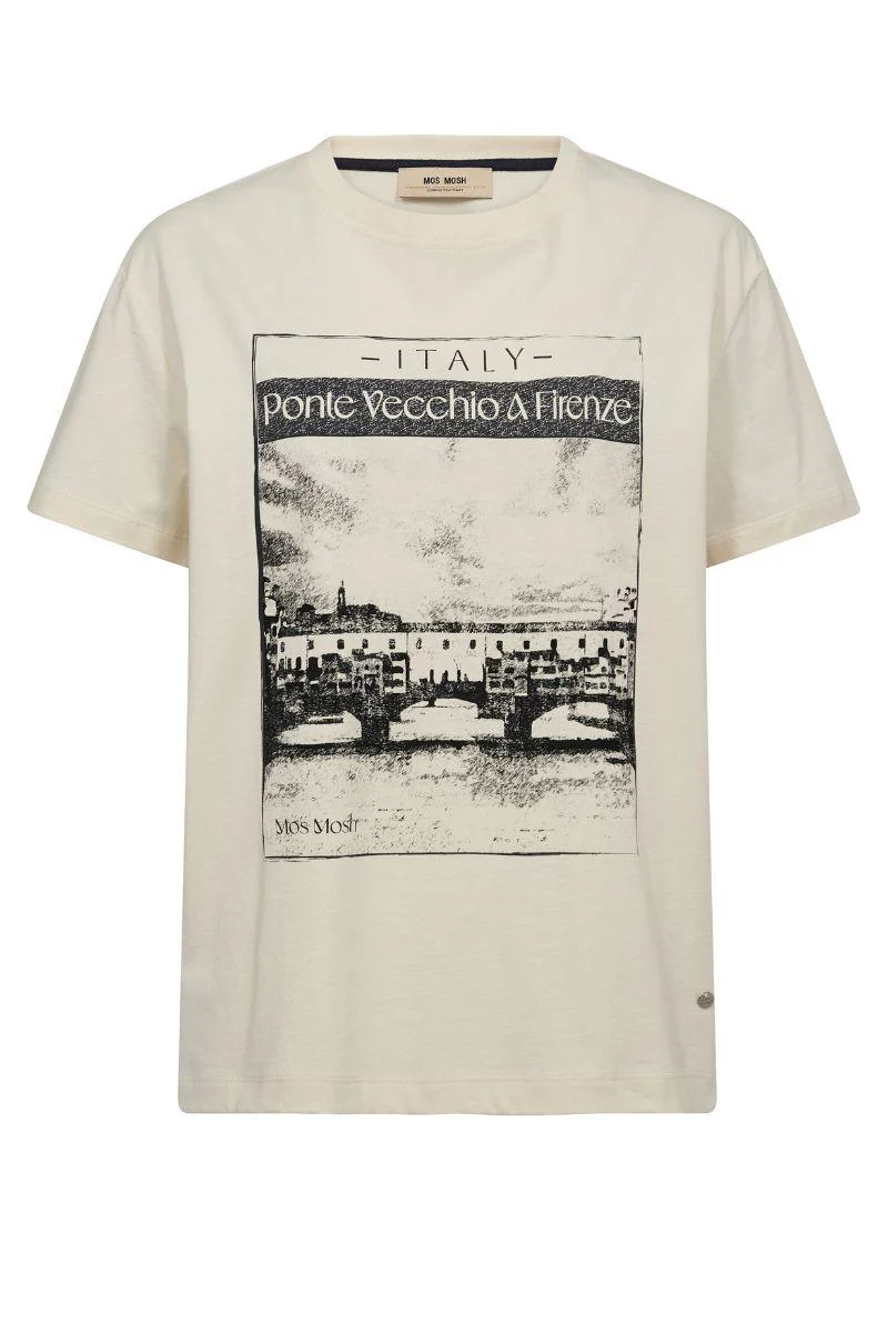 Ansie O-SS Tee | Ecru | T-shirt fra Mos Mosh - Image 2