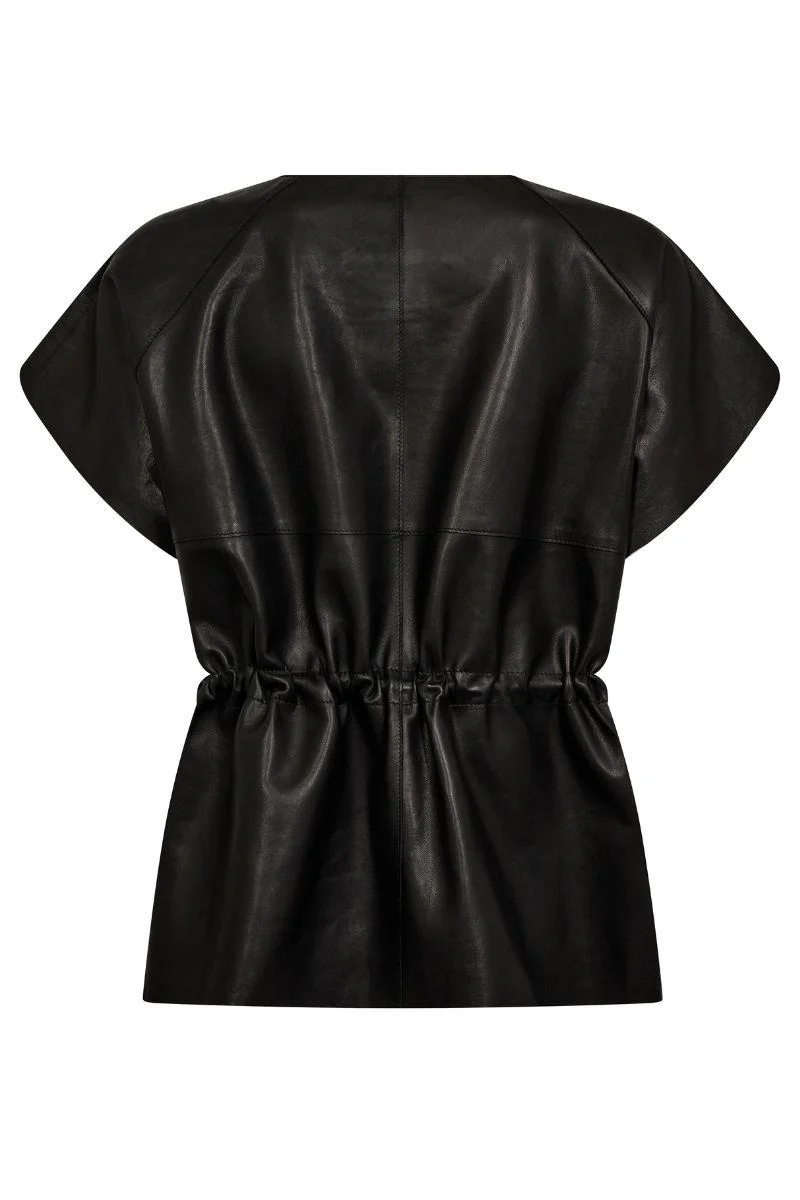 Aylin Leather Vest | Black | Vest fra Mos Mosh - Image 4