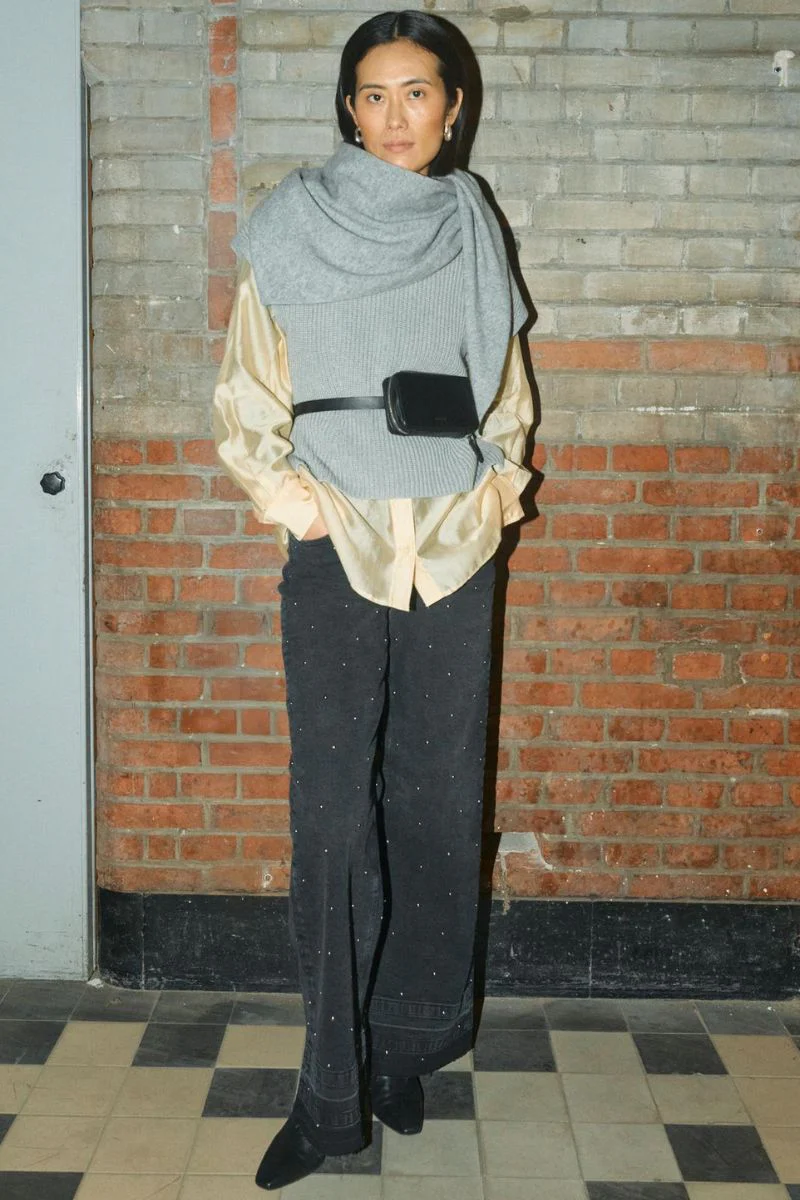 Biola Bine Knit Vest | Grey Melange | Strik fra Mos Mosh - Image 2
