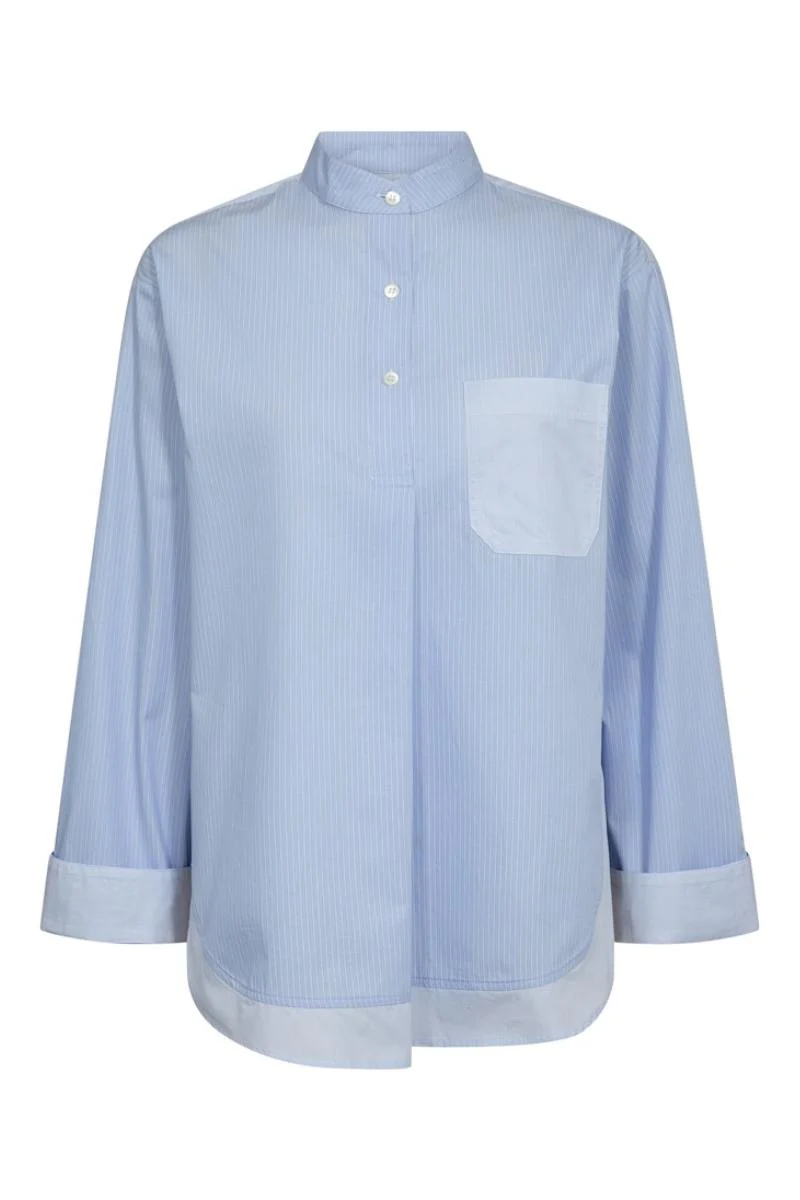 Bronwyn Stripe Shirt | Brunnera Blue | Skjorte fra Mos Mosh - Image 2