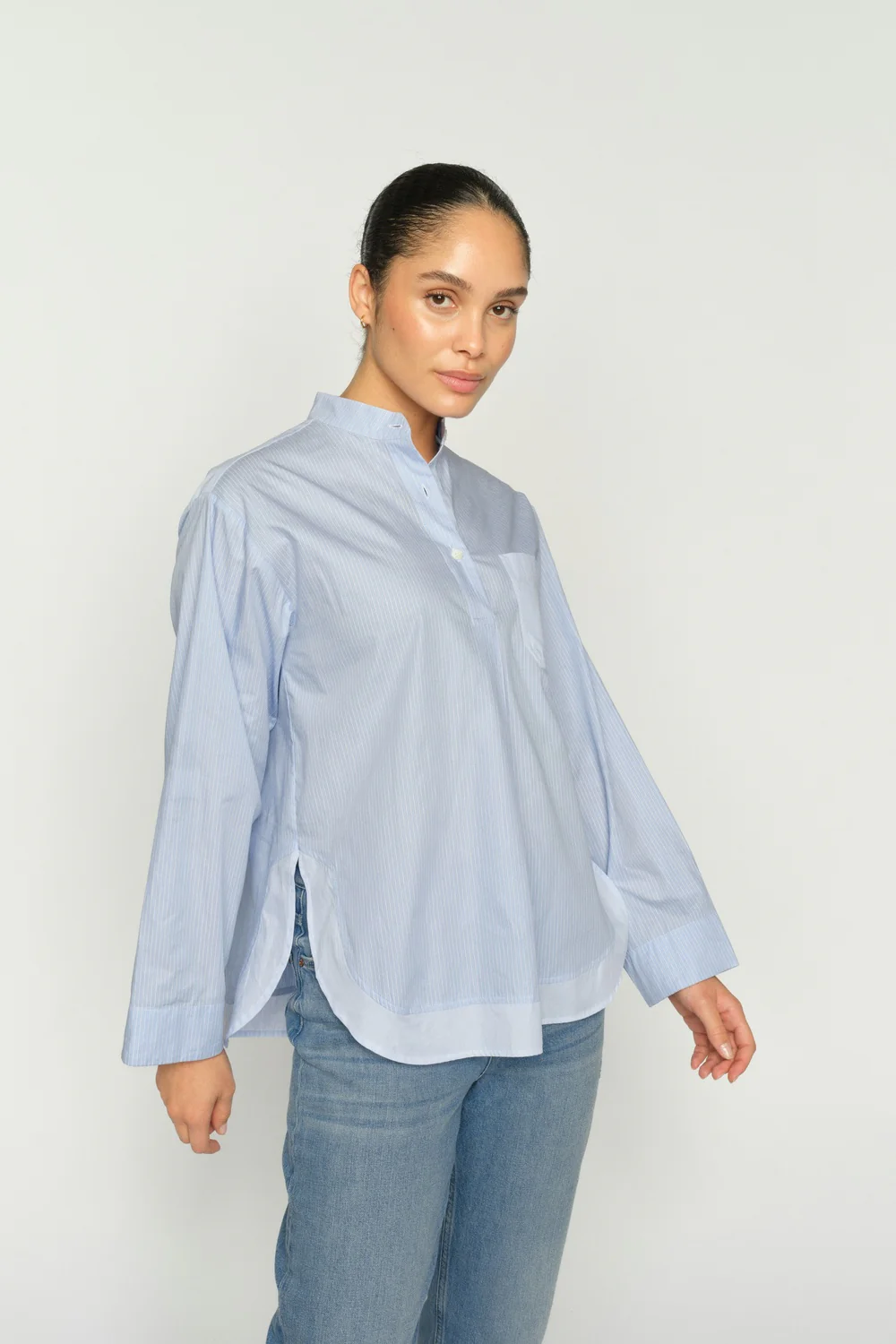 Bronwyn Stripe Shirt | Brunnera Blue | Skjorte fra Mos Mosh - Image 5