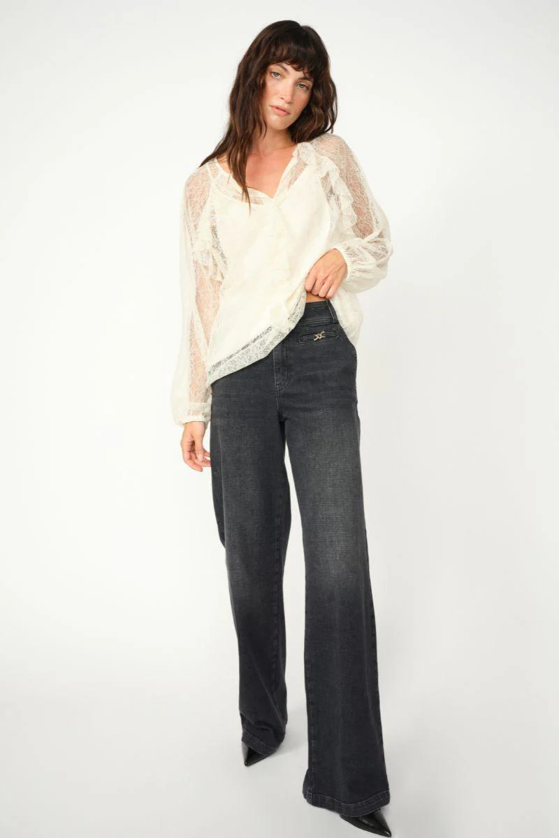 Candia Peach Jeans Long | Black | Jeans fra Mos Mosh - Image 5