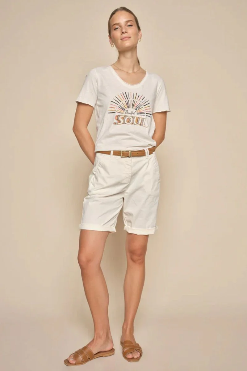 Caro O-SS Tee | Ecru | T-shirt fra Mos mosh - Image 8