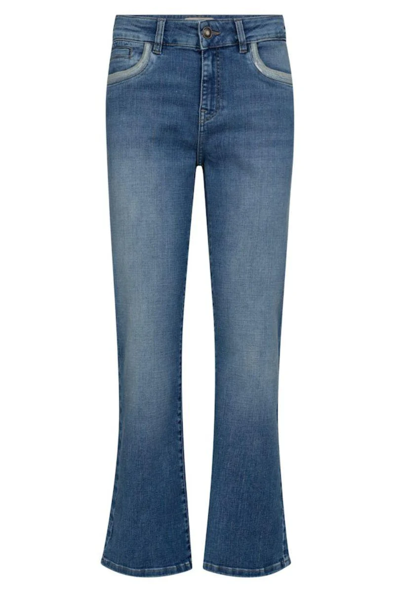 Cecilia Perla Jeans 32' | Mid Blue | Jeans fra Mos Mosh