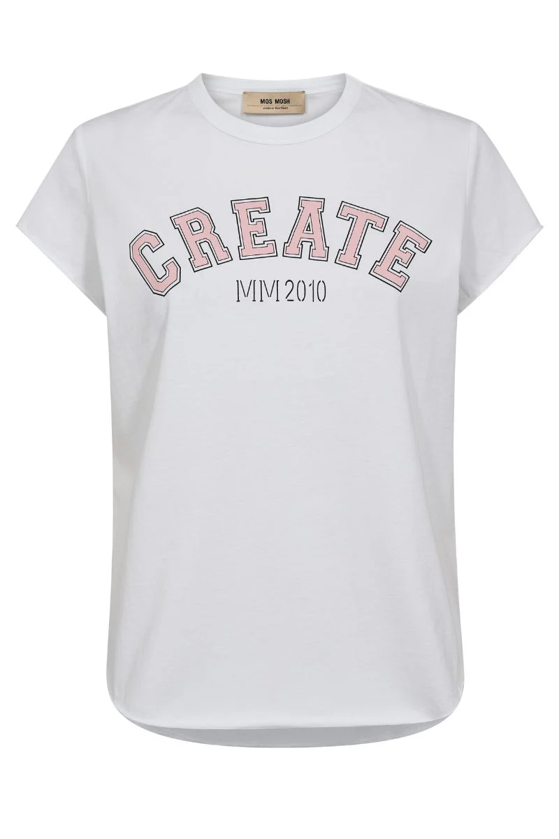 Celli O-SS Tee | Powder Pink | T-shirt fra Mos Mosh