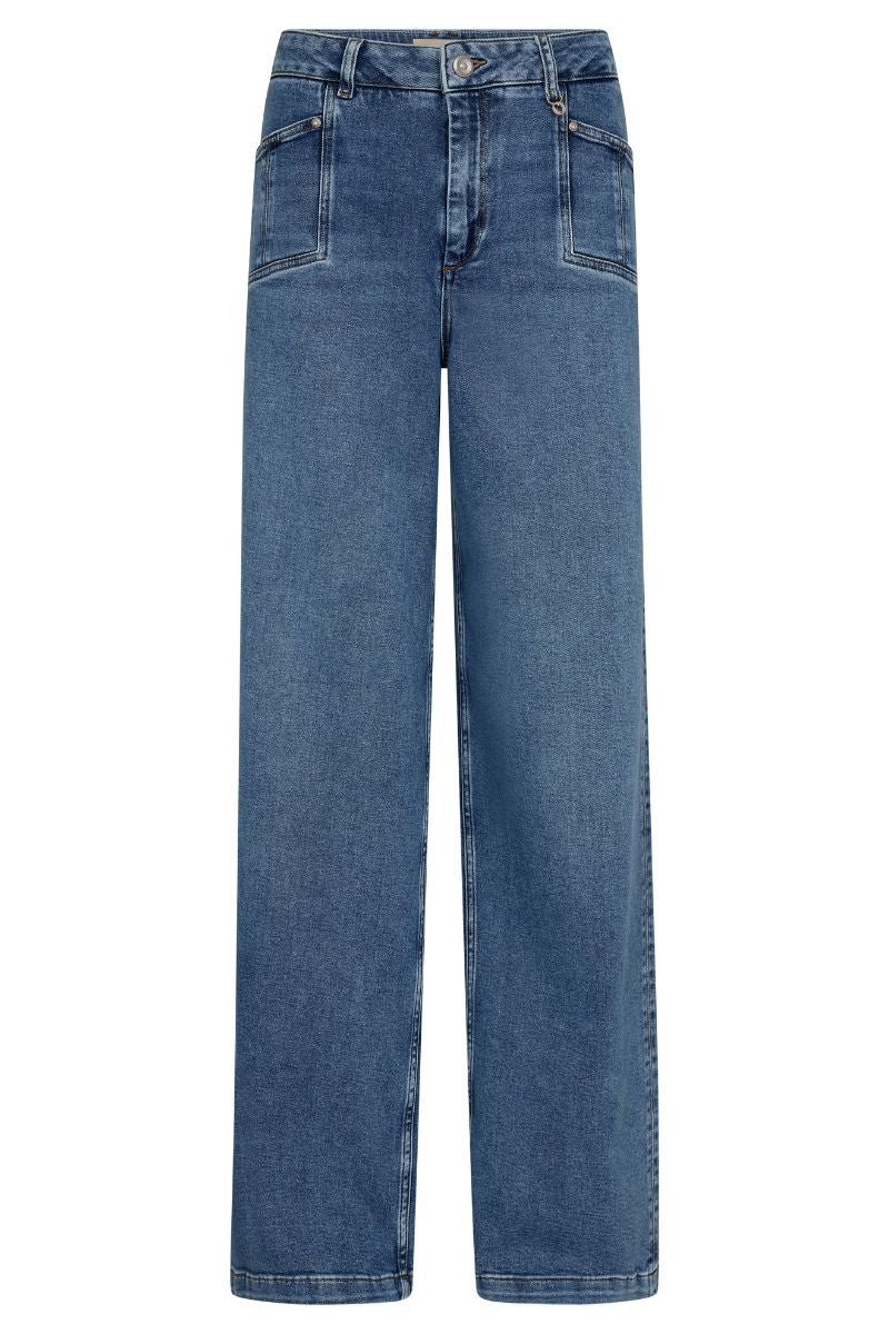 Colette Lyon Jeans Long | Mid Blue | Jeans fra Mos Mosh - Image 2