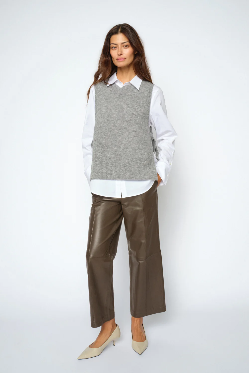 Como Leather Pant Cropped | Delicioso | Bukser fra Mos Mosh - Image 4