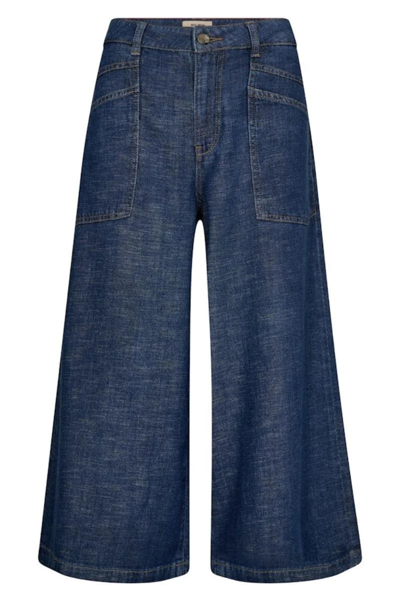 Culotte Arge Jeans Cropped | Dark Blue | Jeans fra Mos Mosh - Image 2