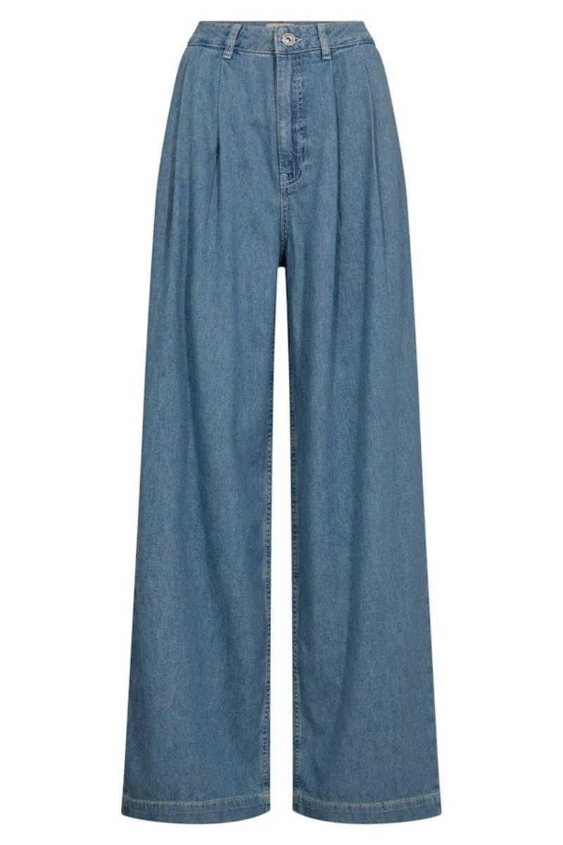 Dagny Pleat Jeans 34' | Light Blue | Jeans fra Mos Mosh - Image 2
