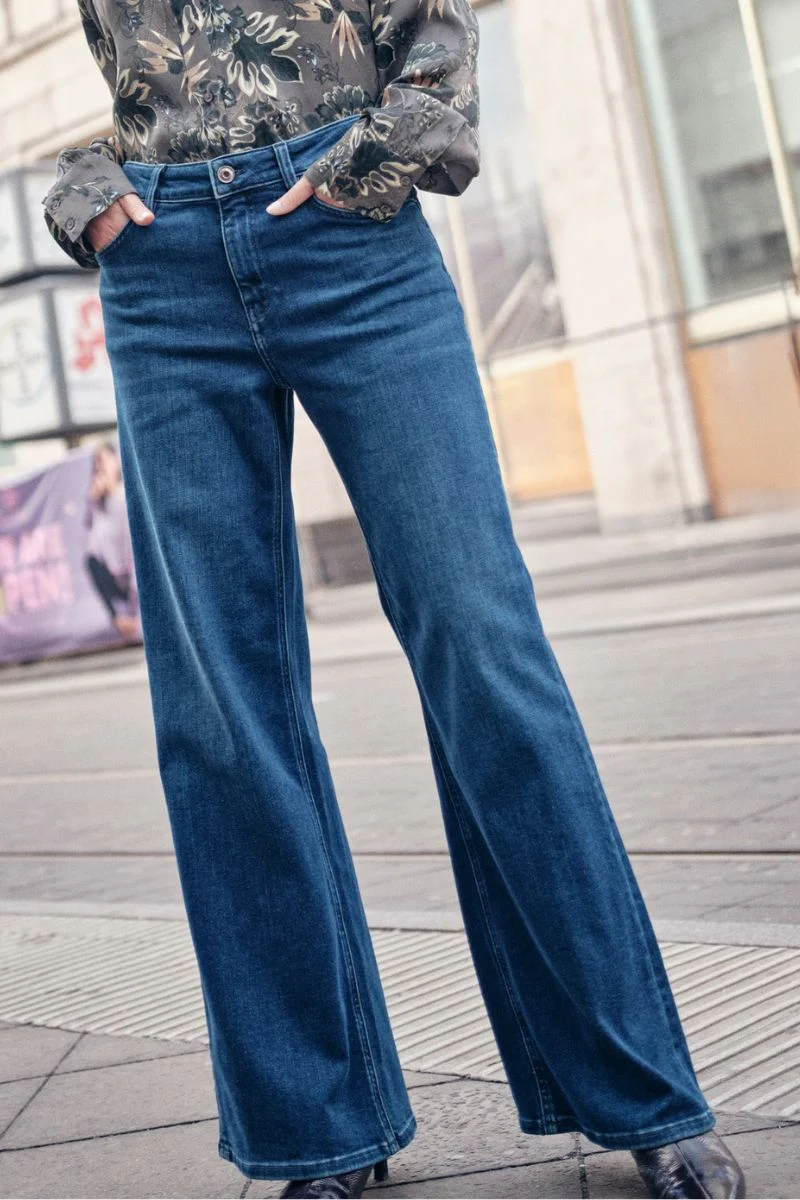 Dara Hera Jeans Long | Deep Blue | Jeans fra Mos Mosh