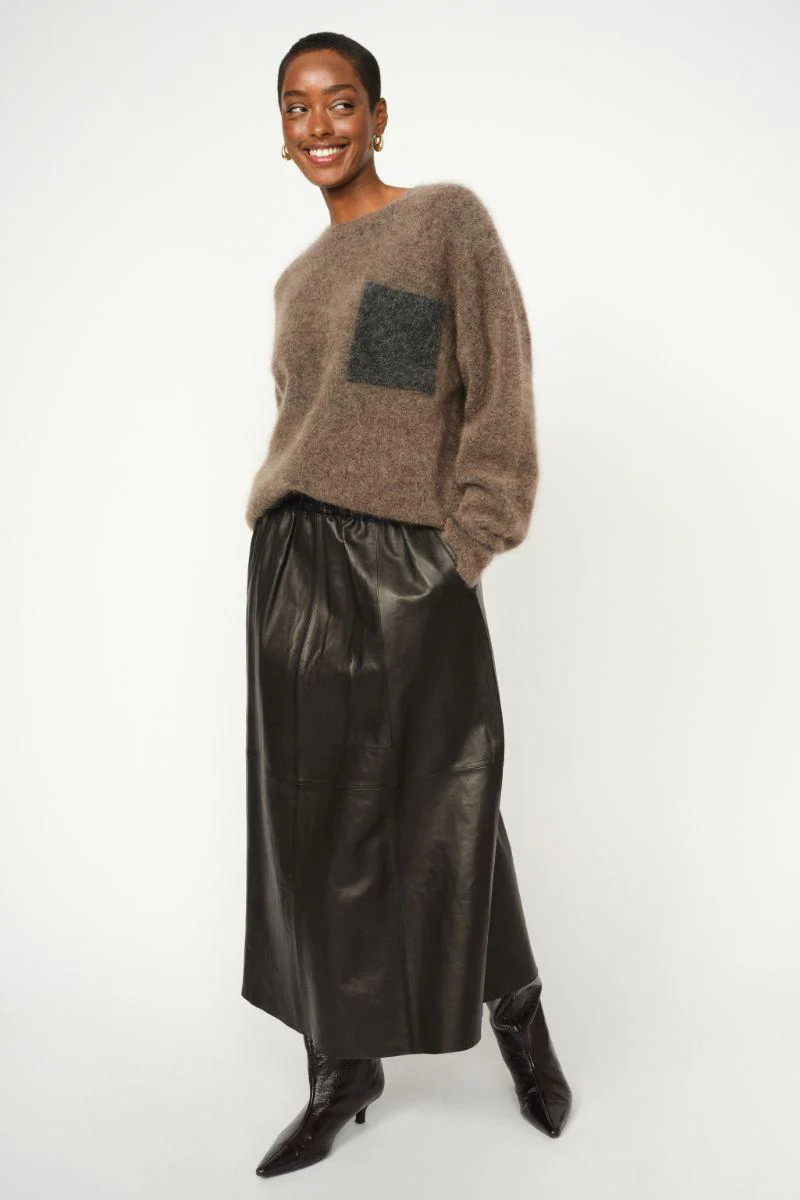 Deena Leather Skirt | Black | Nederdel fra Mos Mosh - Image 10