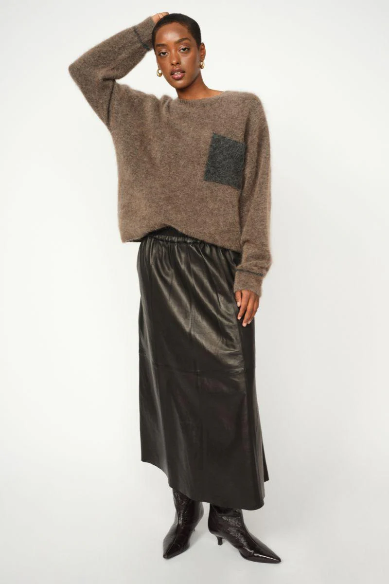Deena Leather Skirt | Black | Nederdel fra Mos Mosh - Image 11