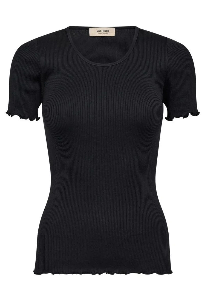 Elaine O-SS Seamless Silk Tee | Black | T-shirt fra Mos Mosh - Image 2