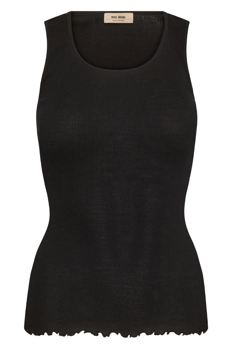 Elaine Seamless Silk Tank Top | Black | T-shirt fra Mos Mosh