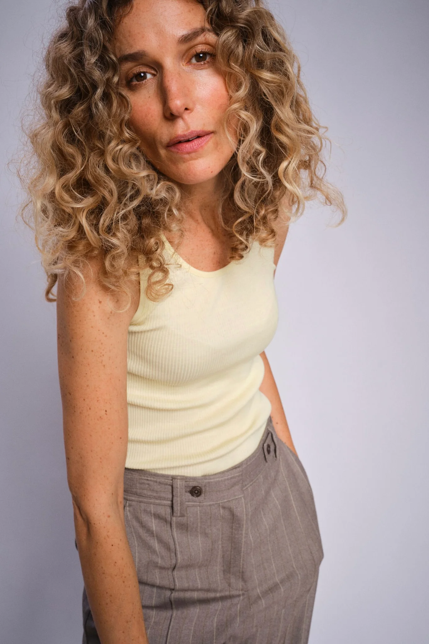 Elaine Seamless Silk Tank Top | French Vanilla | T-shirt fra Mos Mosh - Image 6