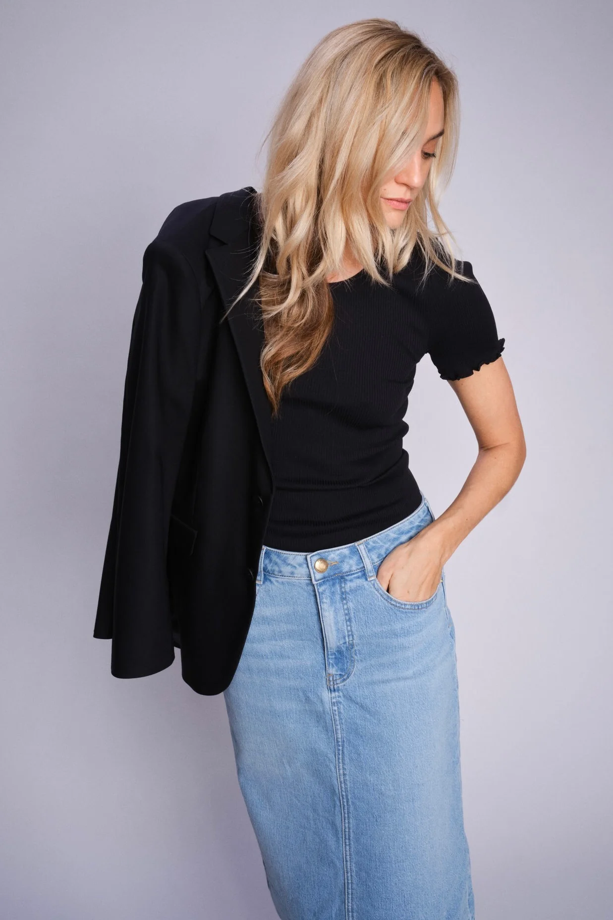 Ella Denim Skirt | Light Blue | Nederdel fra Mos Mosh - Image 7