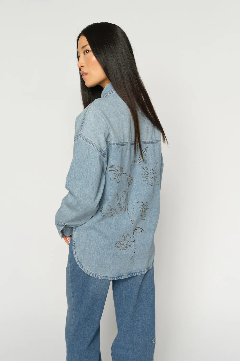 Emm Flower Shirt | Light Blue | Skjorte fra Mos Mosh - Image 4
