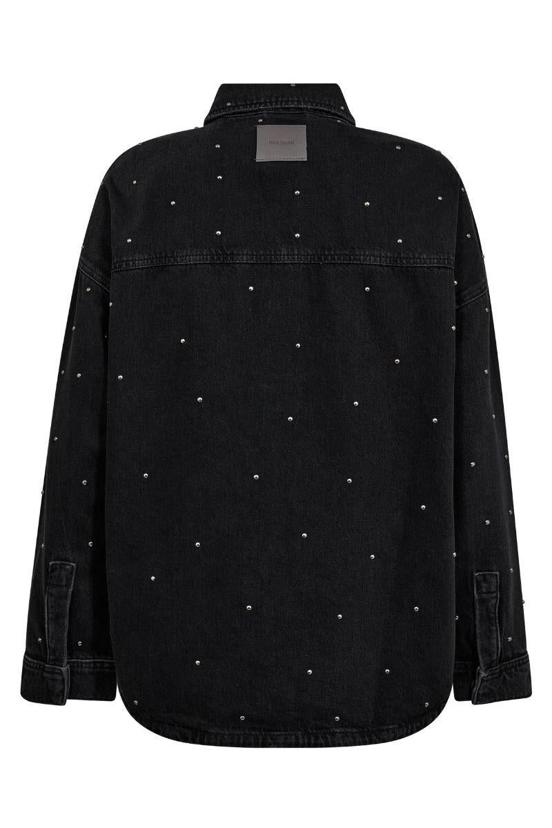Emme Studs Shirt | Dark Grey Denim | Skjorte fra Mos Mosh - Image 4