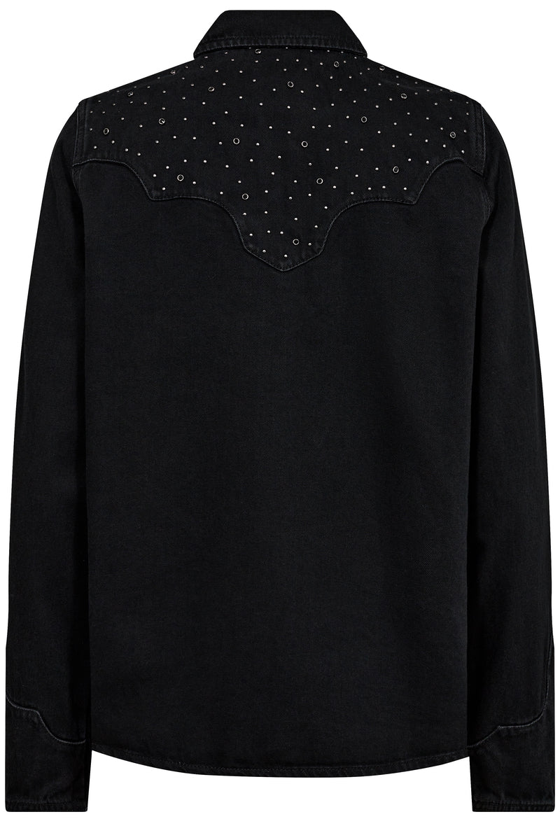 Evira Deco Denim Shirt | Black | Skjorte fra Mos Mosh - Image 6