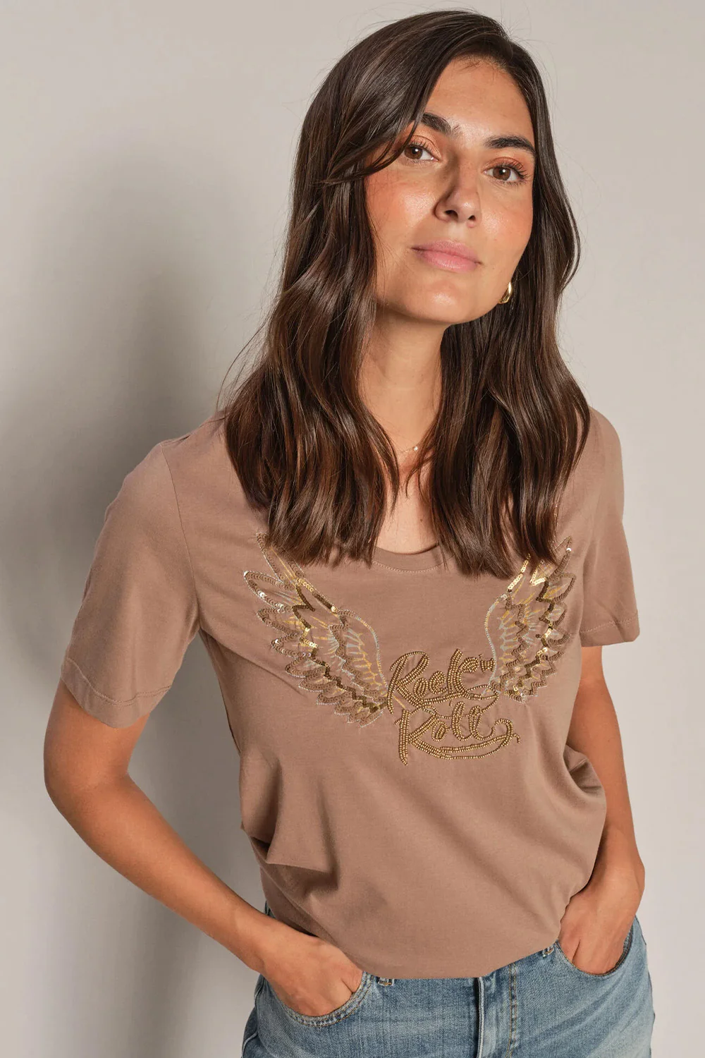 Faye O-SS Tee | Pine Bark | T-shirt fra Mos Mosh - Image 2