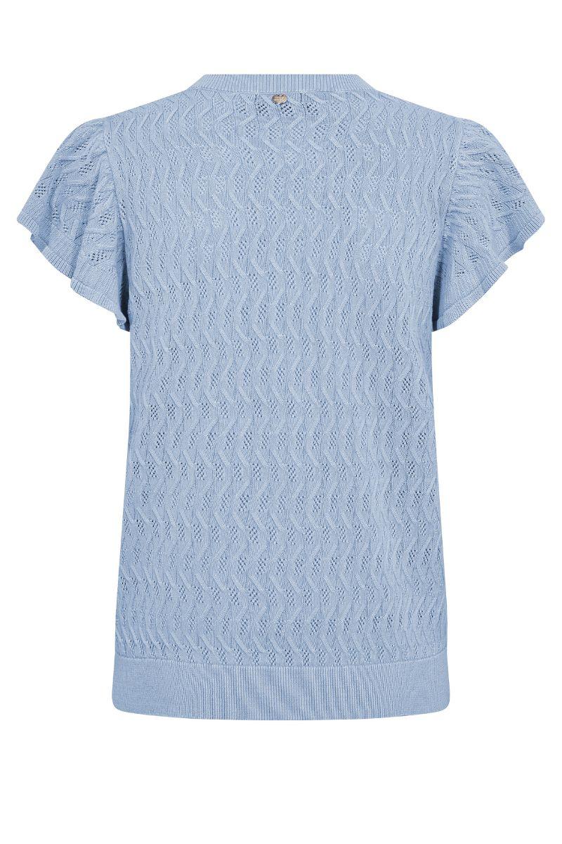 Ganna Pattern O-Neck Knit Top | Brunnera Blue | Strik fra Mos Mosh - Image 3