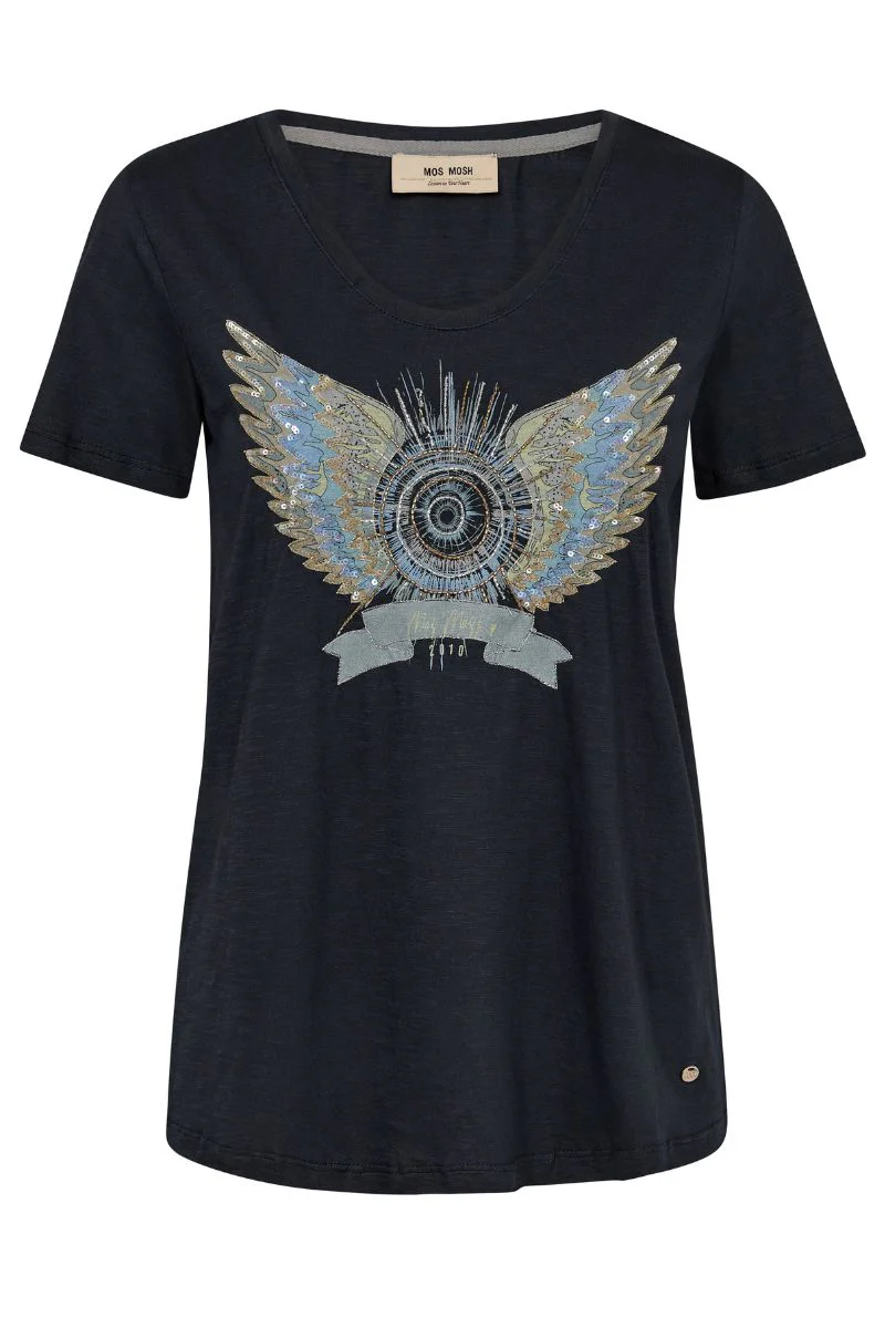 Gethi Deco Tee | Salute Navy | T-shirt fra Mos Mosh - Image 2