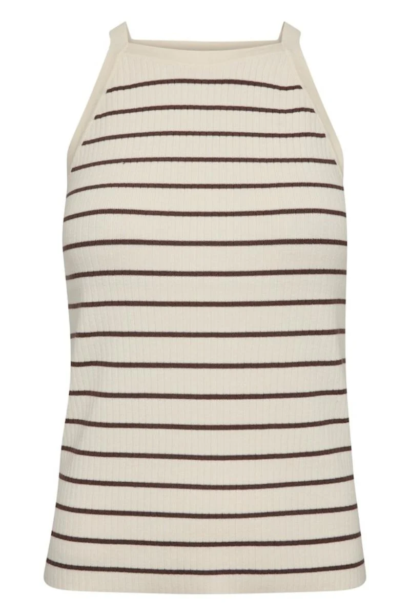 Imanja Caliz Stripe Knit Top | Coffee Quartz | Strik fra Mos Mosh - Image 2