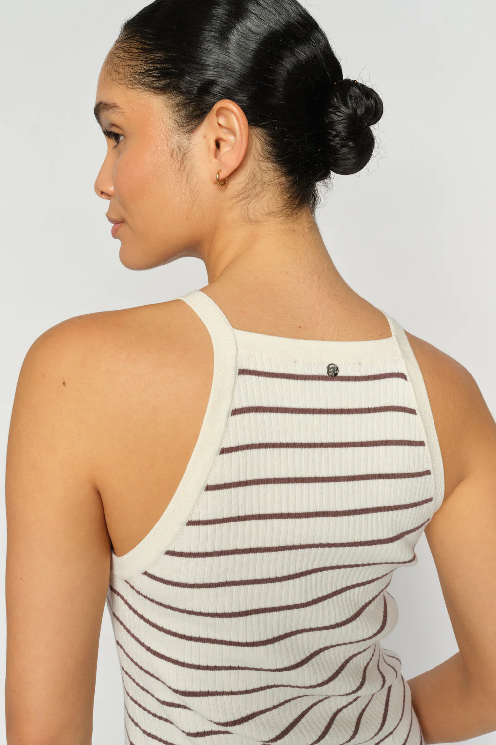Imanja Caliz Stripe Knit Top | Coffee Quartz | Strik fra Mos Mosh - Image 3