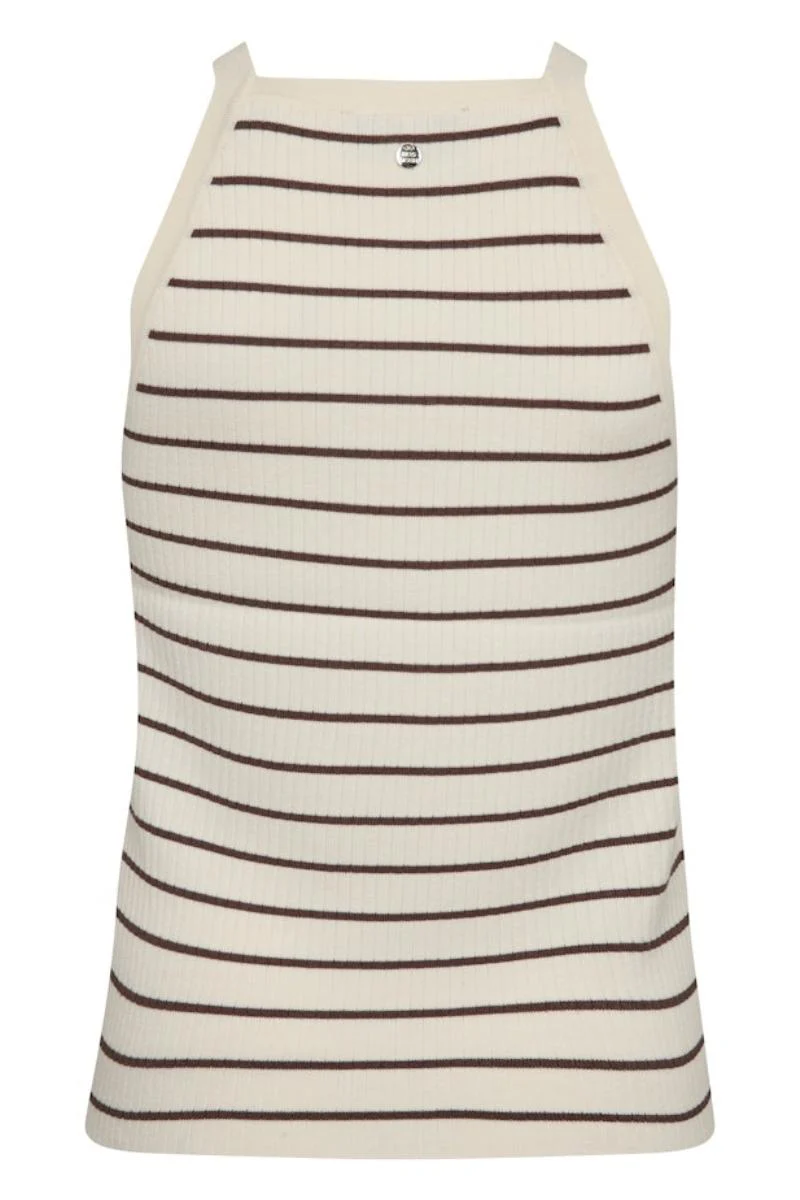 Imanja Caliz Stripe Knit Top | Coffee Quartz | Strik fra Mos Mosh - Image 5