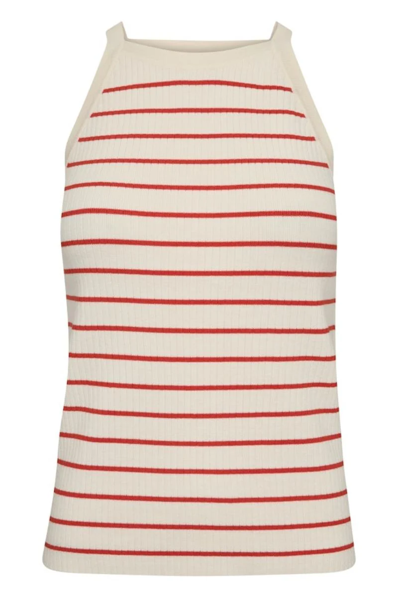 Imanja Caliz Stripe Knit Top | Spicy Orange | Strik fra Mos Mosh - Image 2