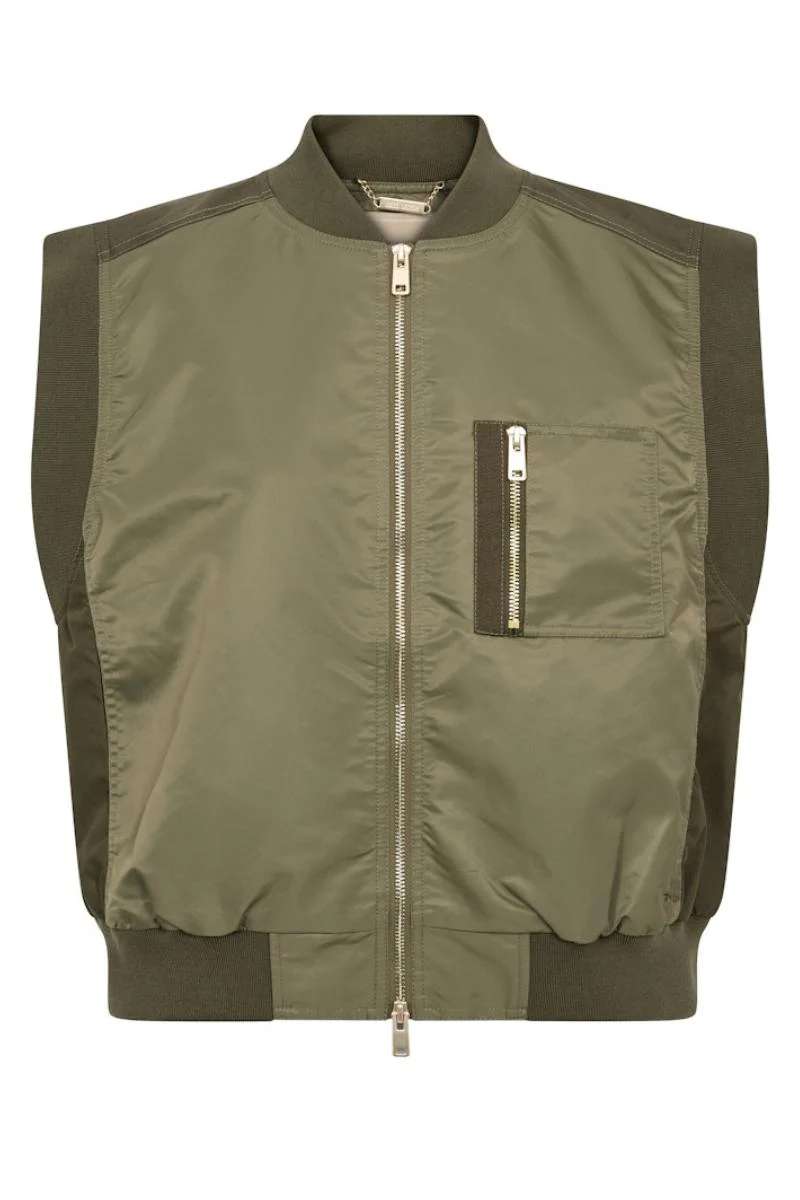 Jovo Neola Waistcoat | Olive Night | Vest fra Mos Mosh - Image 2