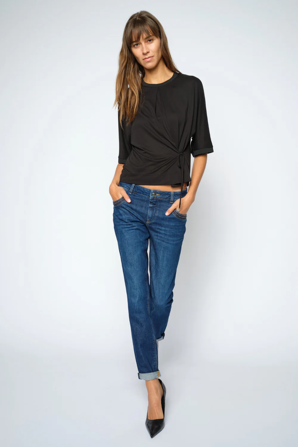 Juana O-SS Tee | Black | T-Shirt fra Mos Mosh - Image 6