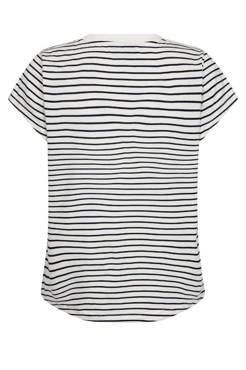 Kala V-SS Stripe Tee | Salute Navy | T-Shirt fra Mos Mosh - Image 3