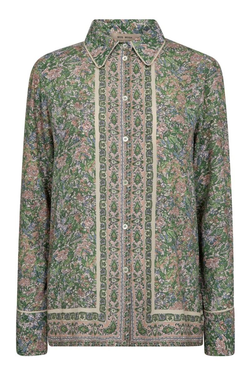 Kana Flowish Orchid Shirt | Turf Green | Skjorte fra Mos Mosh - Image 2
