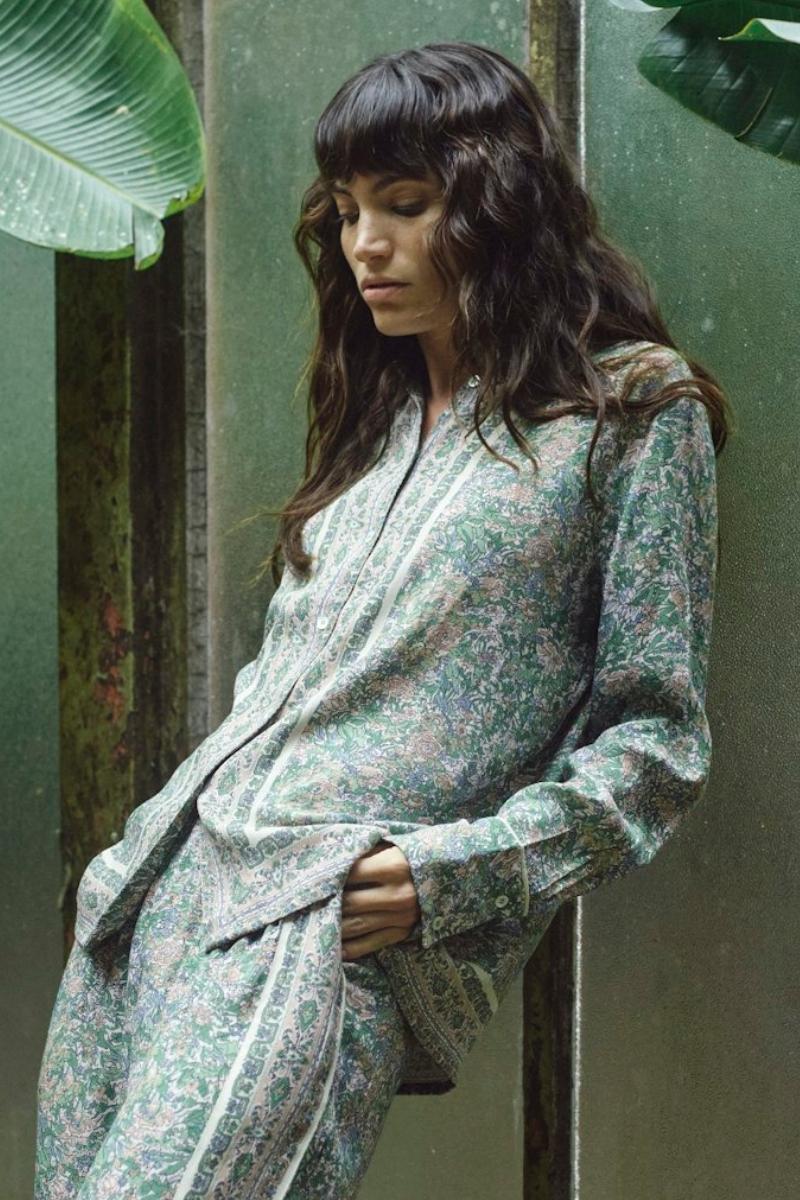 Kana Flowish Orchid Shirt | Turf Green | Skjorte fra Mos Mosh - Image 4