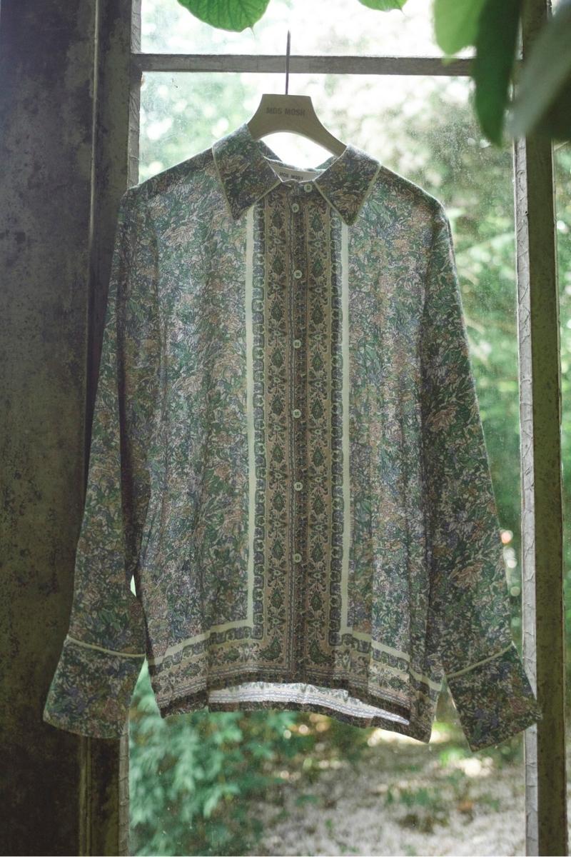 Kana Flowish Orchid Shirt | Turf Green | Skjorte fra Mos Mosh - Image 7