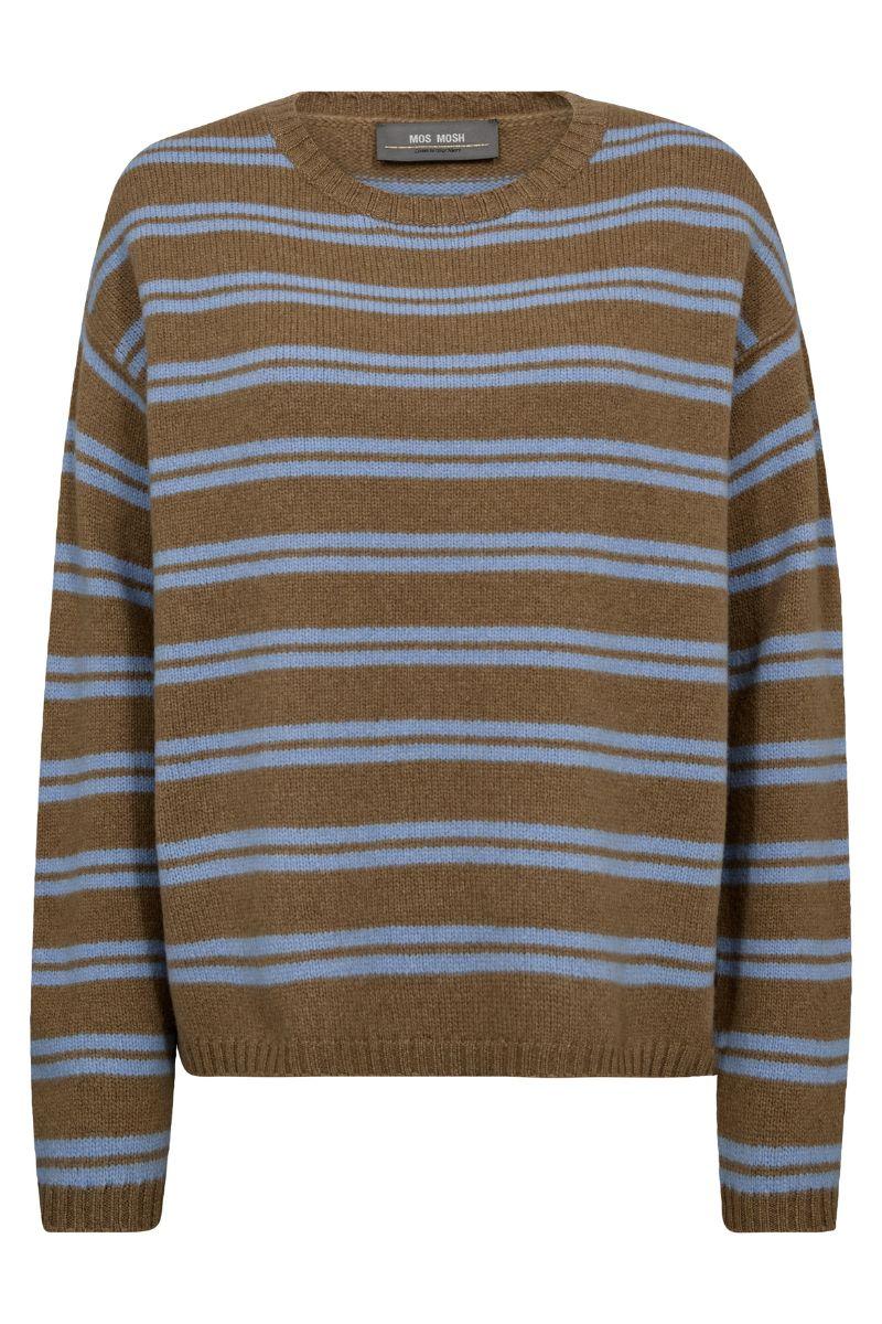 Khai Two Stripe Knit | True Camel | Strik fra Mos Mosh