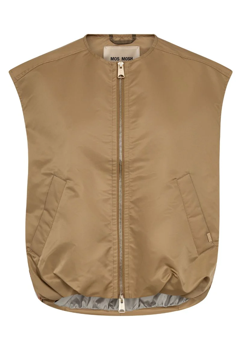 Kura Solid Waistcoat | Sesame | Vest fra Mos Mosh - Image 3