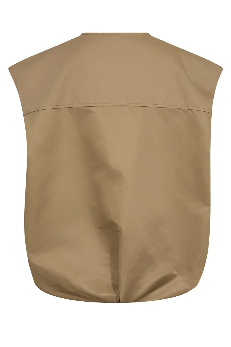 Kura Solid Waistcoat | Sesame | Vest fra Mos Mosh - Image 6